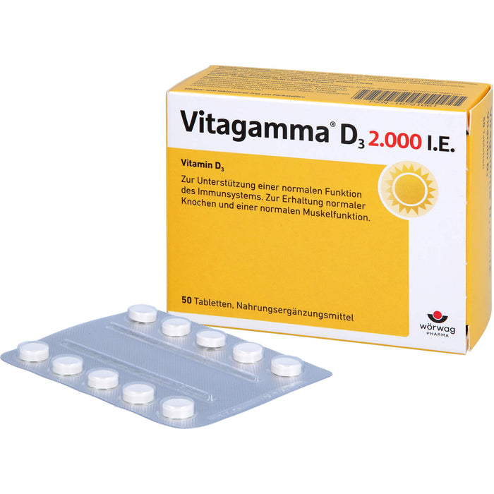 Vitagamma D3 2,000 I.E.Vitamin D3 NEM, 50 St TAB