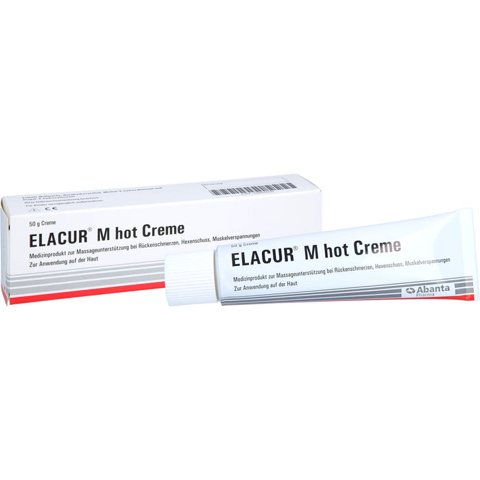 Elacur M Hot Creme bei Rückenschmerzen, Hexenschuss, Muskelverspannungen, 50 g Creme