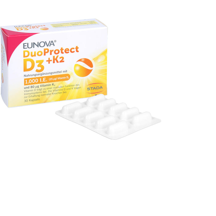 EUNOVA DuoProtect D3 + K2 Tropfen, 30 pc Capsules