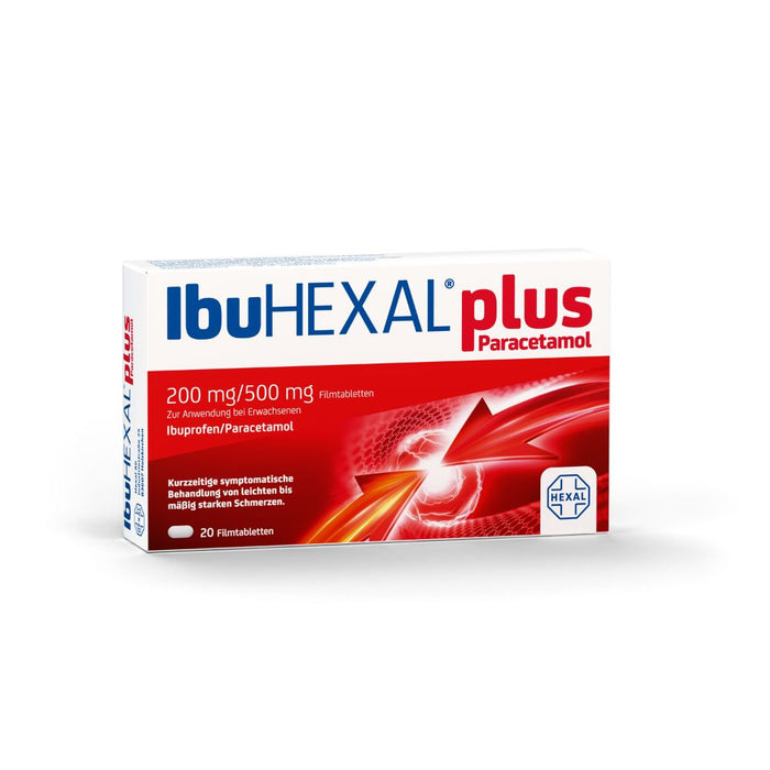 IbuHEXAL plus Paracetamol Filmtabletten bei leichten bis mäßig starken Schmerzen, 20 pc Tablettes